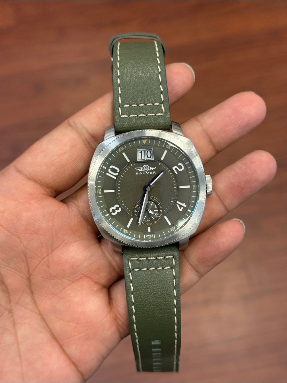 Balmer Olive Green Men's leather strap Wristwatch